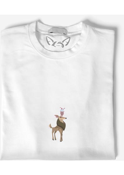 Animal Ceylan Resimli Dijital Baskılı Beyaz Tshirt fiyatları