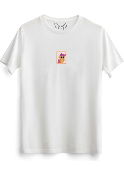 Animal Çerçeve Dijital Baskılı Beyaz Tshirt