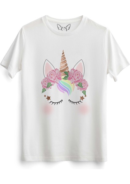 Unicorn Baskılı Beyaz Tshirt