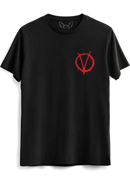 V For Vendetta Siyah Tshirt