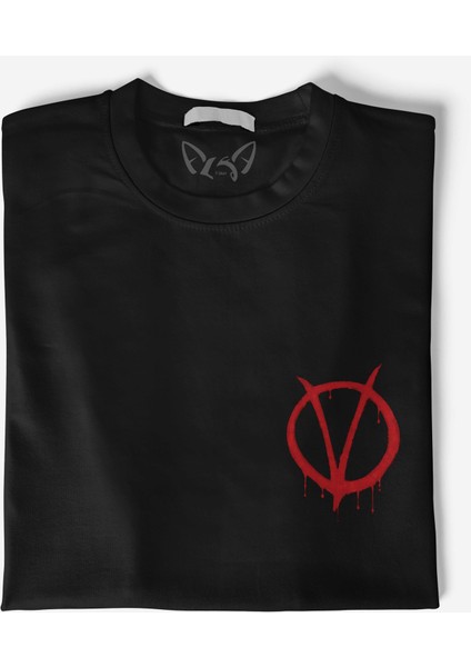 V For Vendetta Siyah Tshirt