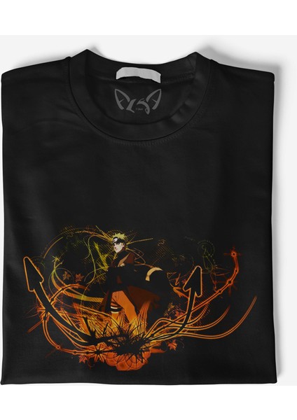 Naruto Resimli Baskılı Siyah Tshirt