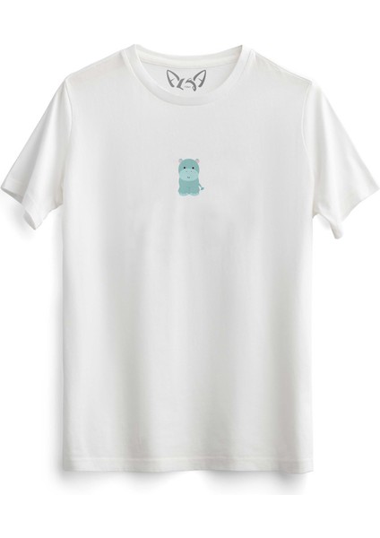 Animal Su Aygırı Dijital Baskılı Beyaz Tshirt