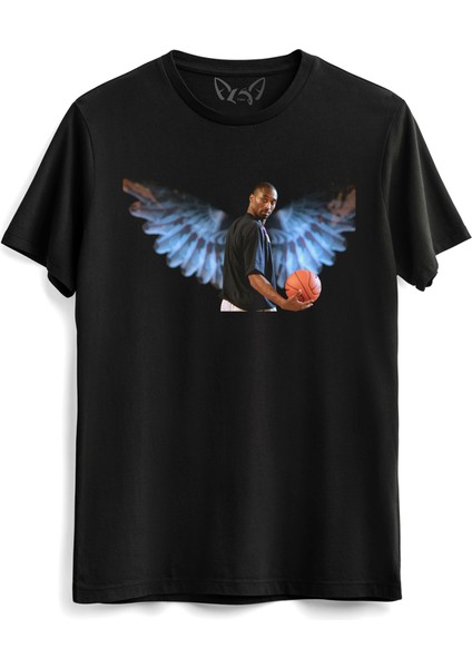 Kobe Bryant Resimli Baskılı Siyah Tshirt