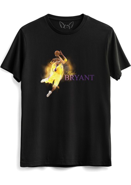 Kobe Bryant Resim Baskılı Siyah Tshirt