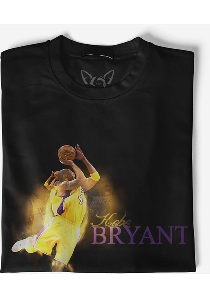 Kobe Bryant Resim Baskılı Siyah Tshirt