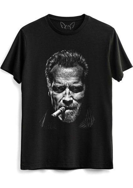 Arnold Schwarzenegger Baskılı Siyah Tshirt