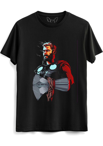 Thor Mjolnir Dijital Baskılı Hammer Siyah Tshirt