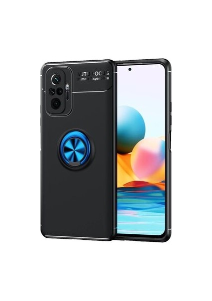 Xiaomi Redmi Note 10 Pro Kılıf Ravel Silikon Siyah-Mavi