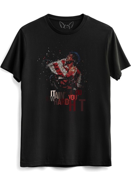 Rocky Balboa Dijital Baskılı Siyah Tshirt