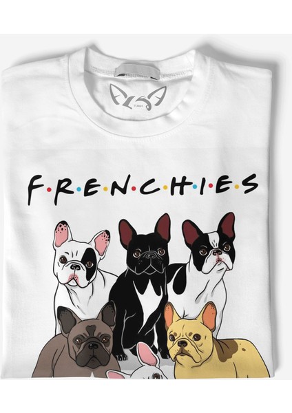 Bulldog Baskılı Beyaz Beyaz Tshirt fiyatları