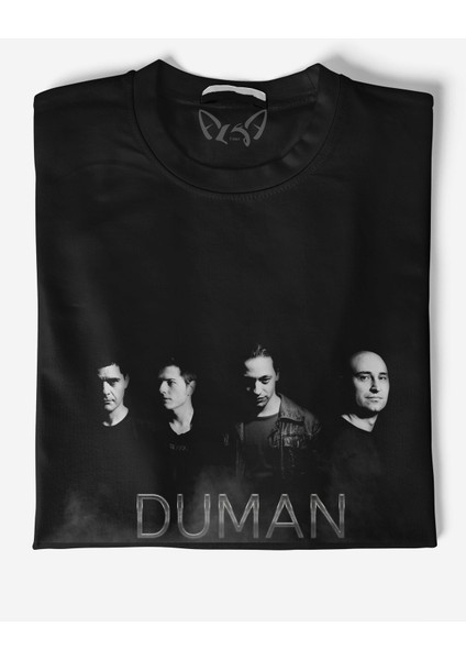 Duman Dijital Baskılı Siyah Tshirt