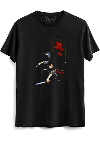 Attack On Tıtan Baskılı Siyah Tshirt