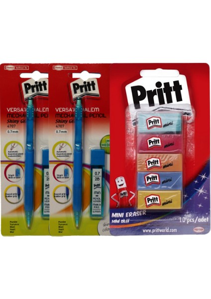 Kalem Silgi Seti Versatil Kalen ve Min Seti X2 + Mini Silgi 10'lu