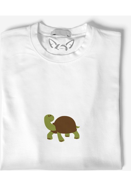 Animal Kaplumbağa Dijital Baskılı Çocuk Beyaz Tshirt fiyatları