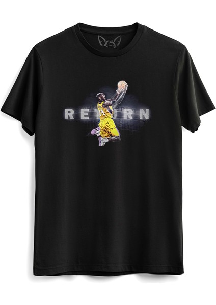 Kobe Bryant Resimli Dijital Baskılı Çocuk Siyah Tshirt
