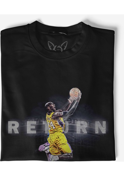 Kobe Bryant Resimli Dijital Baskılı Çocuk Siyah Tshirt