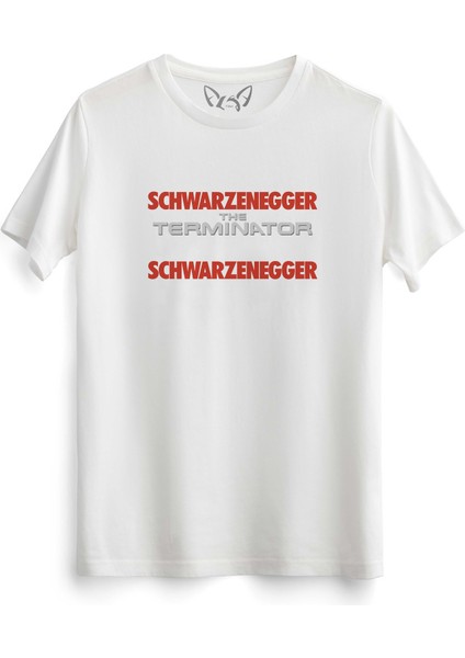 Terminatör Resimli Baskılı Çocuk Beyaz Tshirt