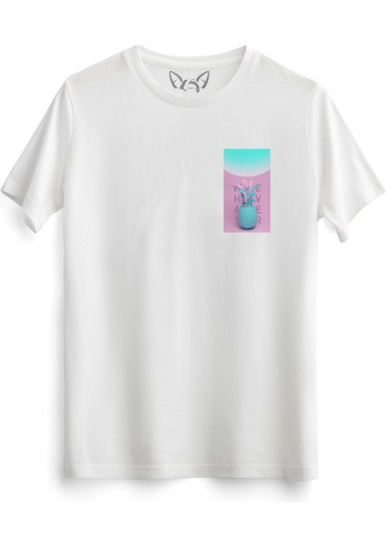 Ananas Baskılı Çocuk Beyaz Tshirt