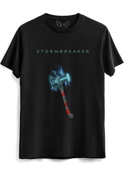 Thor Mjolnir Tasarımlı Resimli Hammer Çocuk Siyah Tshirt
