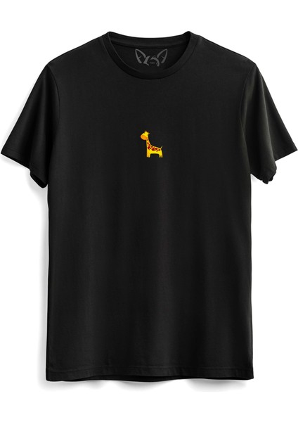Animal Zürafa Baskılı Çocuk Siyah Tshirt