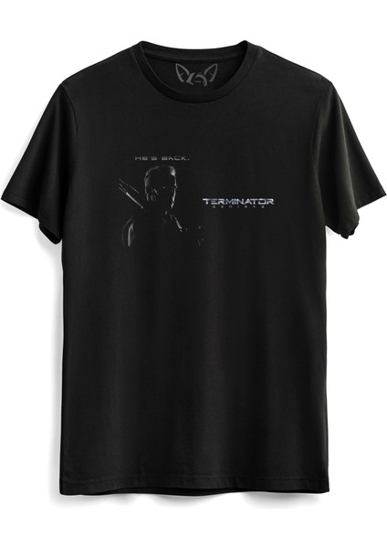 Terminatör Resim Baskılı Çocuk Siyah Tshirt