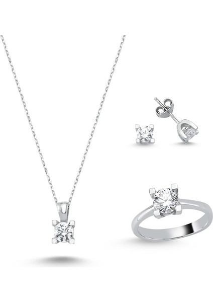 Swarovski Kare Tırnak Tek Taş Set