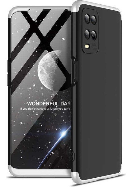 Oppo A54 4g Kamera Korumalı 360 Tam Koruma Ays Kılıf Siyah - Gri