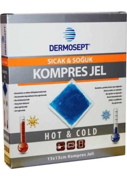 4 Adet Dermosept Sıcak Soğuk Termo Jel Kompres Buz Jel Termojel 13*26 cm x 4 Adet