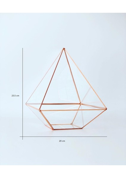 Dekoratif Teraryum Geometrik Cam Fanus