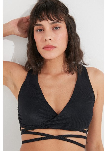 Siyah Lera Tee Bikini Üstü