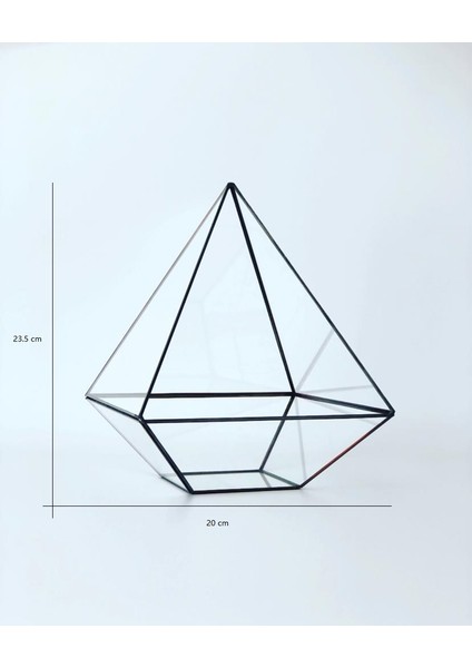 Dekoratif Teraryum Geometrik Cam Fanus