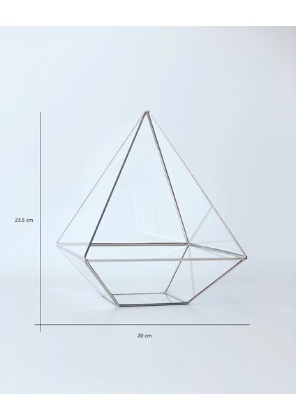 Dekoratif Teraryum Geometrik Cam Fanus