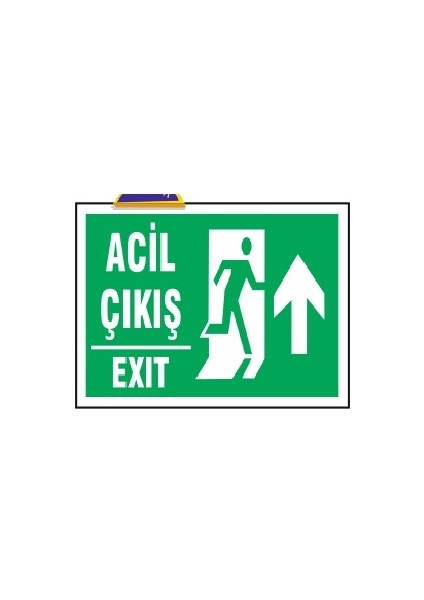 Acil Çıkış Exıt (Yukarı) Uyarı Ikaz Levhası