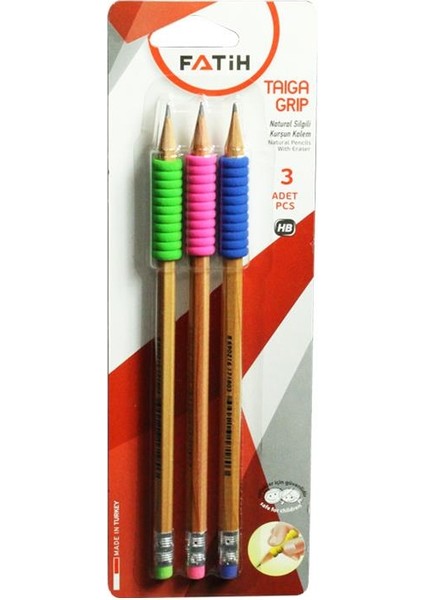 Kurşun Kalem Silgili Taiga Natural Renkli 3'lü
