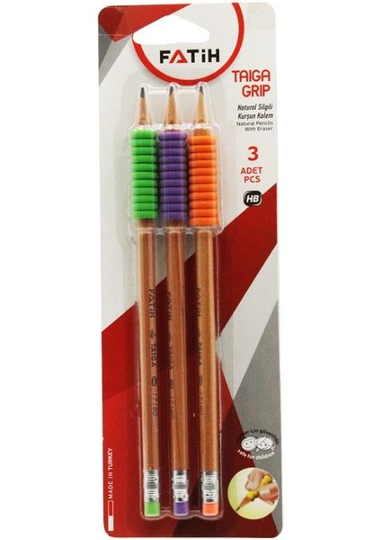 Kurşun Kalem Silgili Taiga Natural Renkli 3'lü modelleri