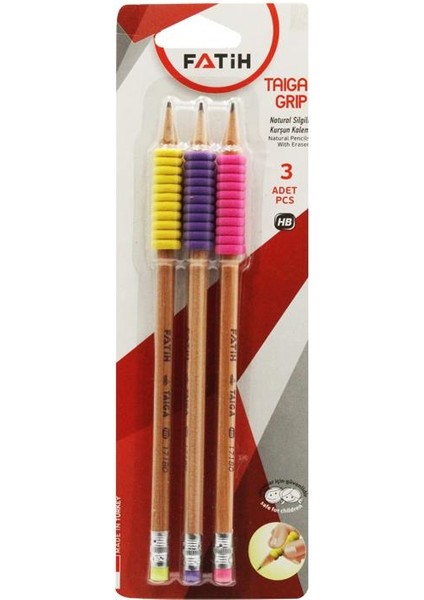 Kurşun Kalem Silgili Taiga Natural Renkli 3'lü fırsatları