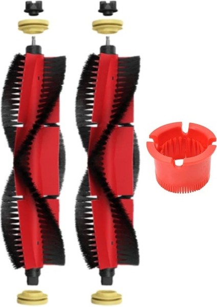 Roborock S5 Max,s6,s6 Pure,s6 Maxv Uyumlu 2 Adet Ana Fırça + Temizleme Aparatı