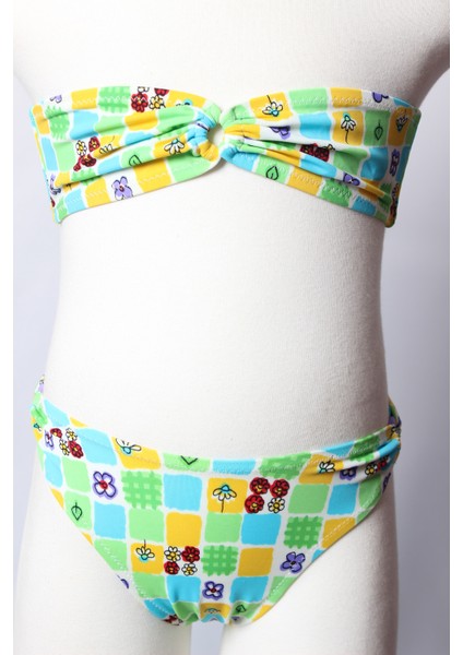 Ayl Kız Çocuk Straplez Model Empirme Alt Üst Bikini Takım 190-82