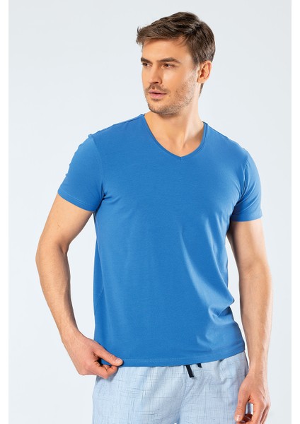 1332 V Yaka Kısa Kollu Erkek T-Shirt - Saks fiyatları