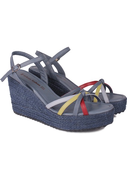 1315 424 Kadın Mavi Büyük & Küçük Numara Sandalet fiyatları