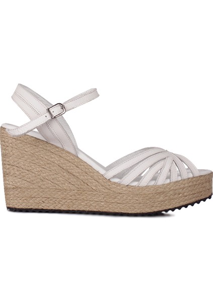 4389 468 Kadın Beyaz Büyük & Küçük Numara Sandalet