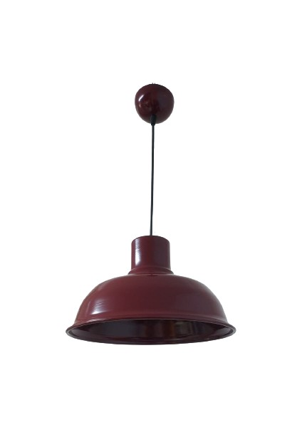 Rys Retro Metal Bordo Dekoratif Ruktik Tekli Sarkıt Kafe Mutfak Aydınlatma Çap:30 cm