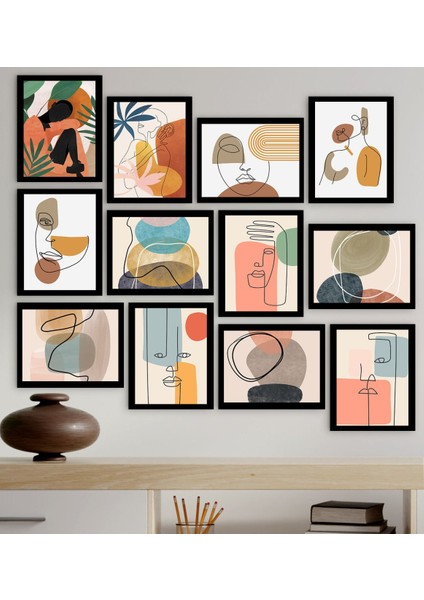 Gift 12 Parça Çerçeve Görünümlü Ahşap Tablo Seti (65X80CM)-9