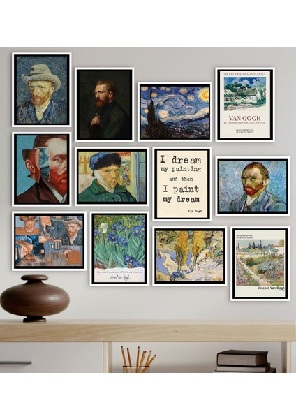 Gift 12 Parça Çerçeve Görünümlü Ahşap Tablo Seti (65X80CM)-8