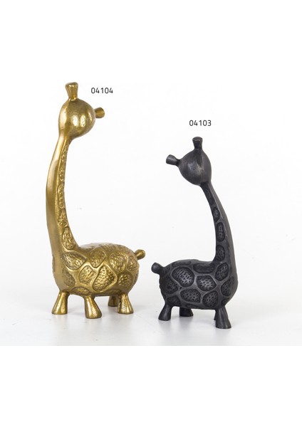 Metal Zürafa Biblo 13x7x29 Cm