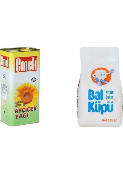 Ayçiçek Yağı 5 kg + Balküpü Şeker 5 kg