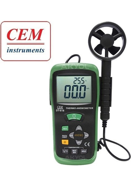 DT618 Rüzgar Hızı ve Sıcaklık Ölçer Anemometre