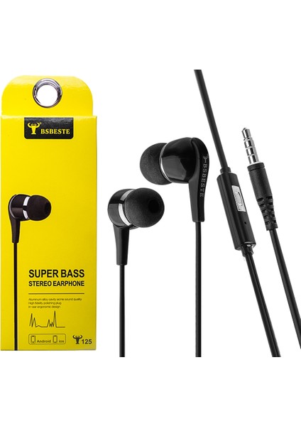 BSB-125I Universal Stereo Kulaklık Mikrofonlu 3.5 Jack AL-16457