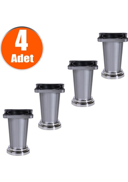 4 Adet Ayarlanabilir Dolap Mobilya Tezgah Koltuk Kanepe Puf Tezgah Ayağı Ayakları 10 Cm Saten Renk